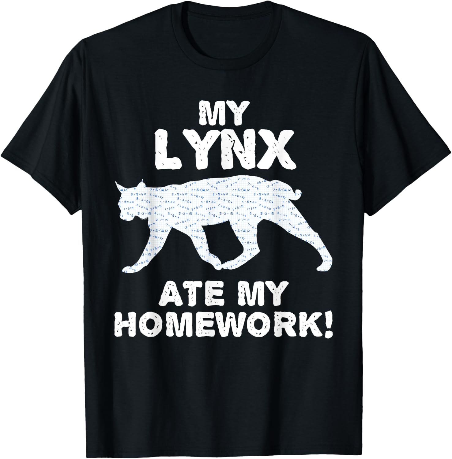 My Lynx Ate My Homework Bobcat Caracal Back To School Kid T-Shirt - T-Shirt | Black