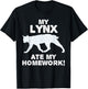 My Lynx Ate My Homework Bobcat Caracal Back To School Kid T-Shirt - T-Shirt | Black
