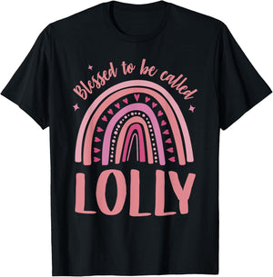 Lolly for Grandma Women Mother's Day Blessed Lolly T-Shirt - T-Shirt | Black