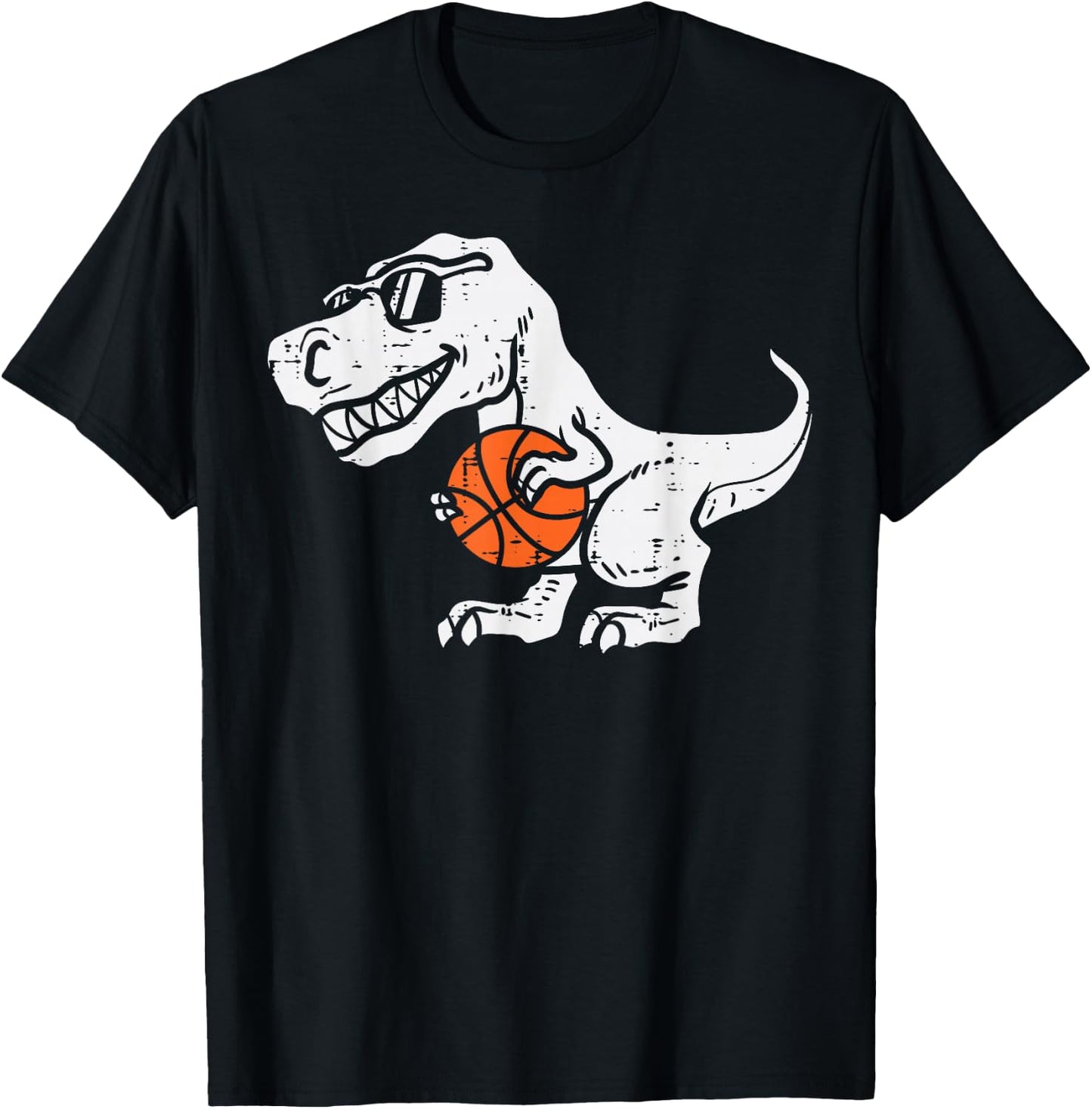 Trex Dinosaur Basketball Cute Sport Toddler Player Kids Boys T-Shirt - T-Shirt | Black
