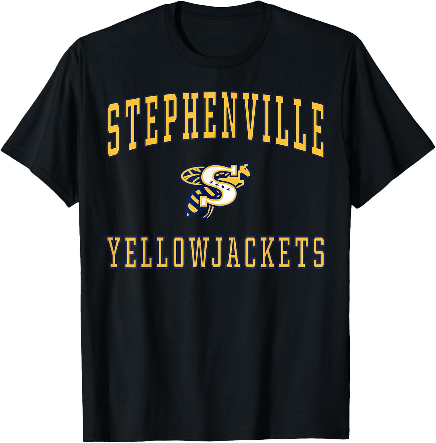 Stephenville High School Yellowjackets C1 T-Shirt - T-Shirt | Black