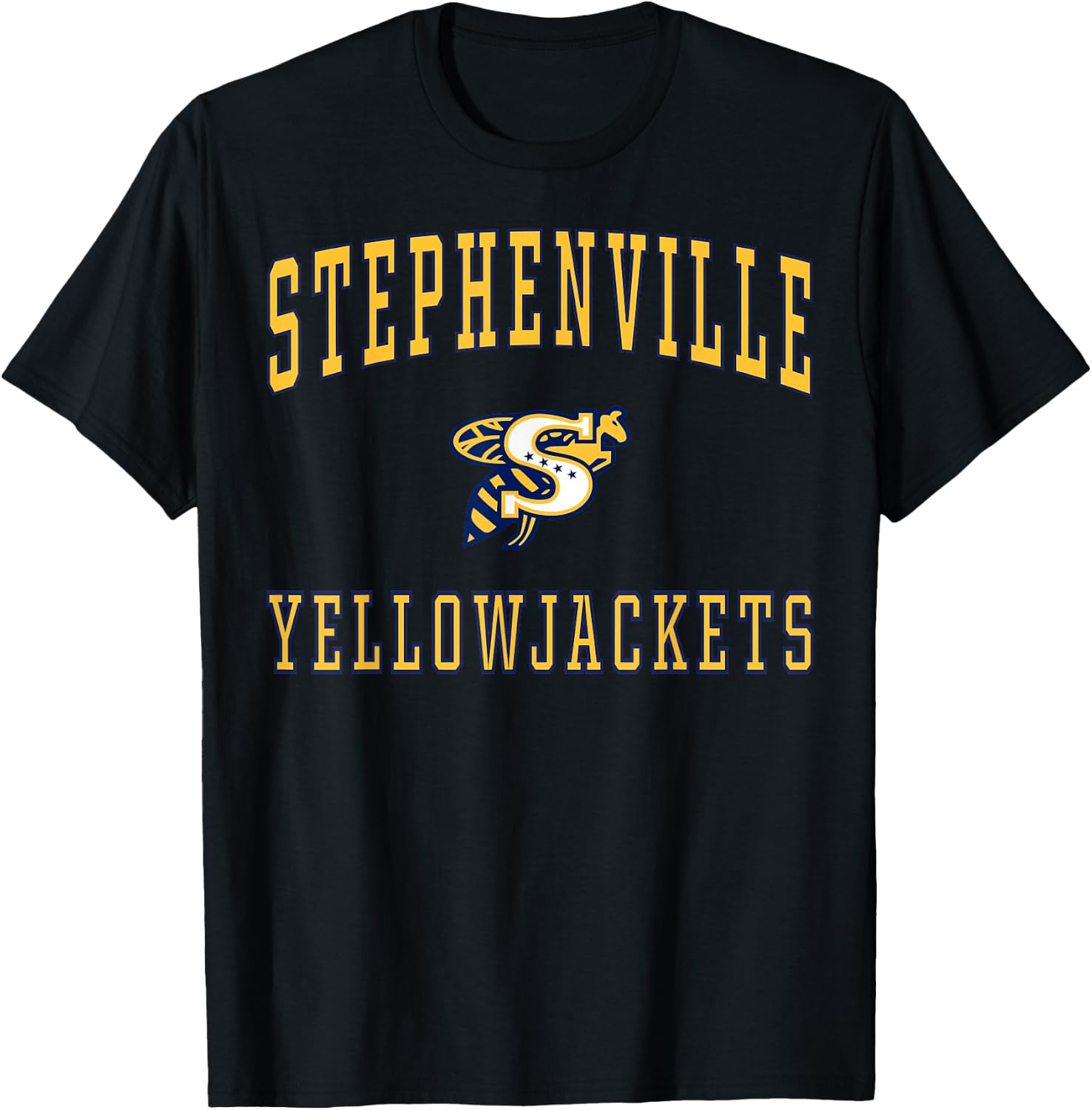 Stephenville High School Yellowjackets C1 T-Shirt - T-Shirt | Black