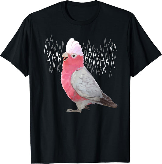 Screaming Galah Rose-Breasted Cockatoo T-Shirt - T-Shirt | Black
