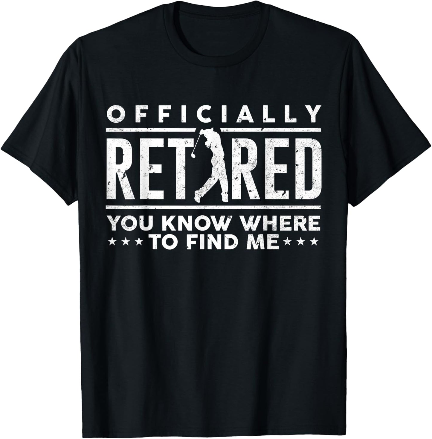 Officially Retired Funny Golf Dad Golfing Retirement Golfer T-Shirt - T-Shirt | Black