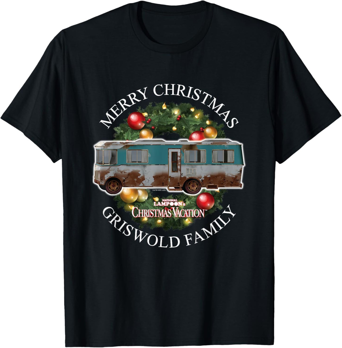 National Lampoon's Christmas Vacation - Van Wreath T-Shirt - T-Shirt | Black