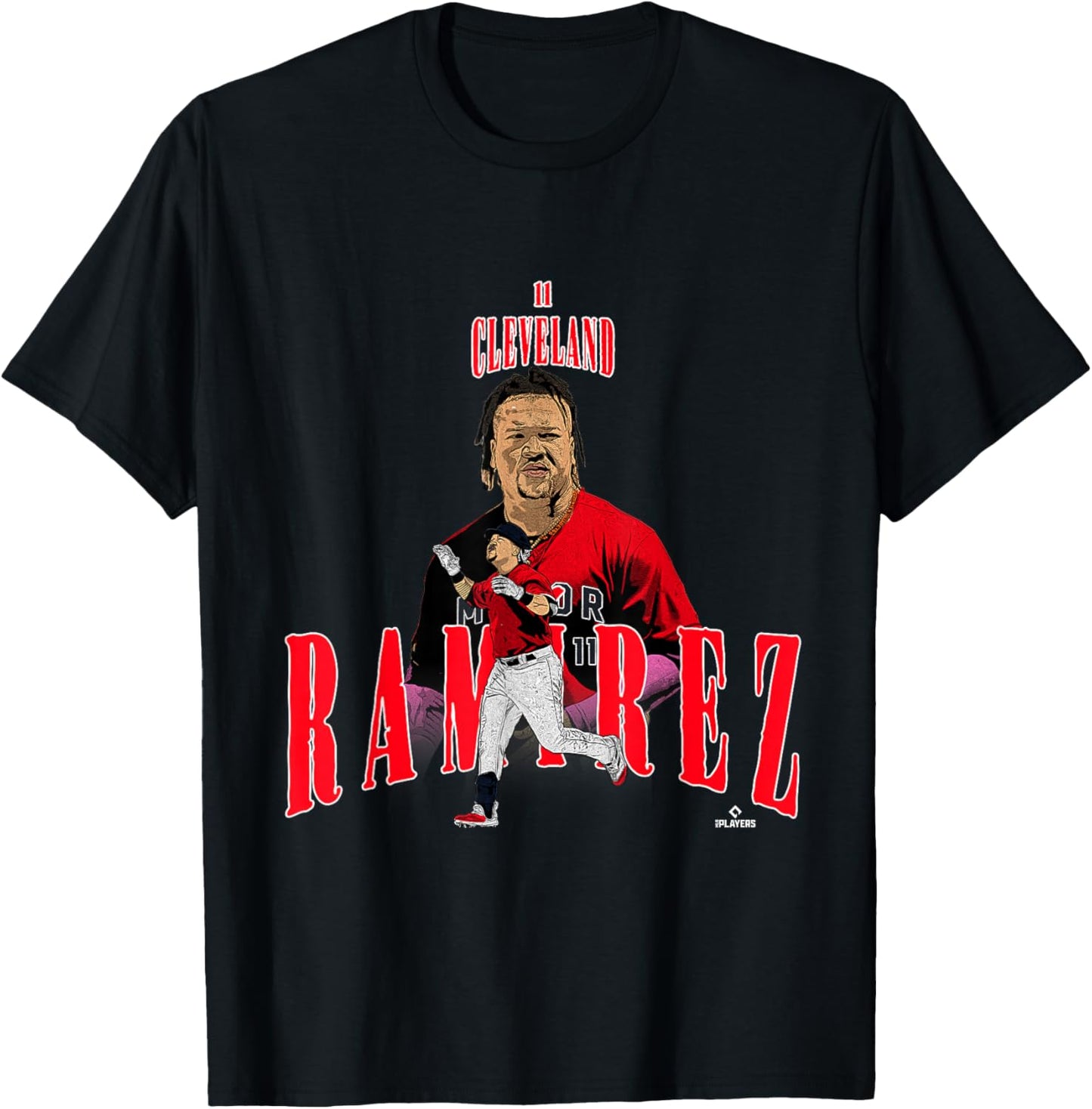 License Champs | Jose Ramrez | Cleveland Baseball Players | MLBRMR3002 T-Shirt - T-Shirt | Black