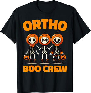 Cute Ortho Squad Spooky Ortho Orthopedic Boo Crew Halloween T-Shirt - T-Shirt | Black