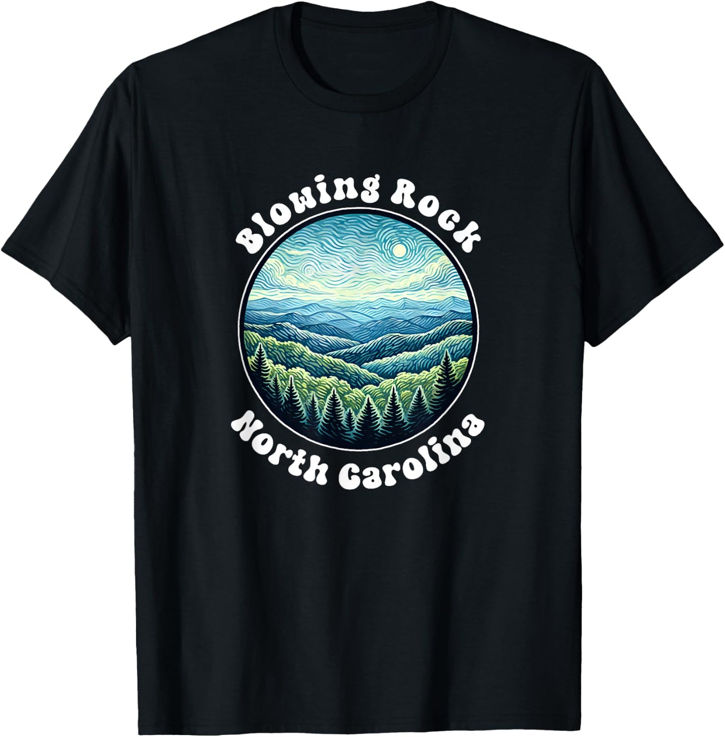 Blowing Rock North Carolina Mountains Vacation Souvenir T-Shirt - T-Shirt | Black