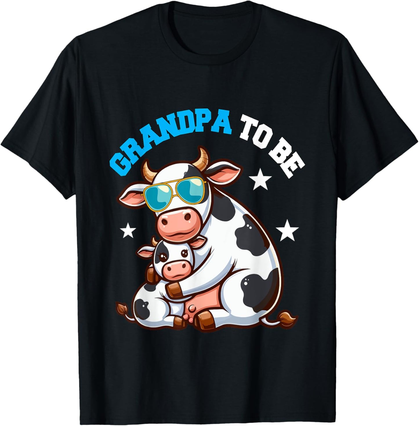 Grandpa To Be Costume Cows Pregnancy Announcement Family T-Shirt - T-Shirt | Black