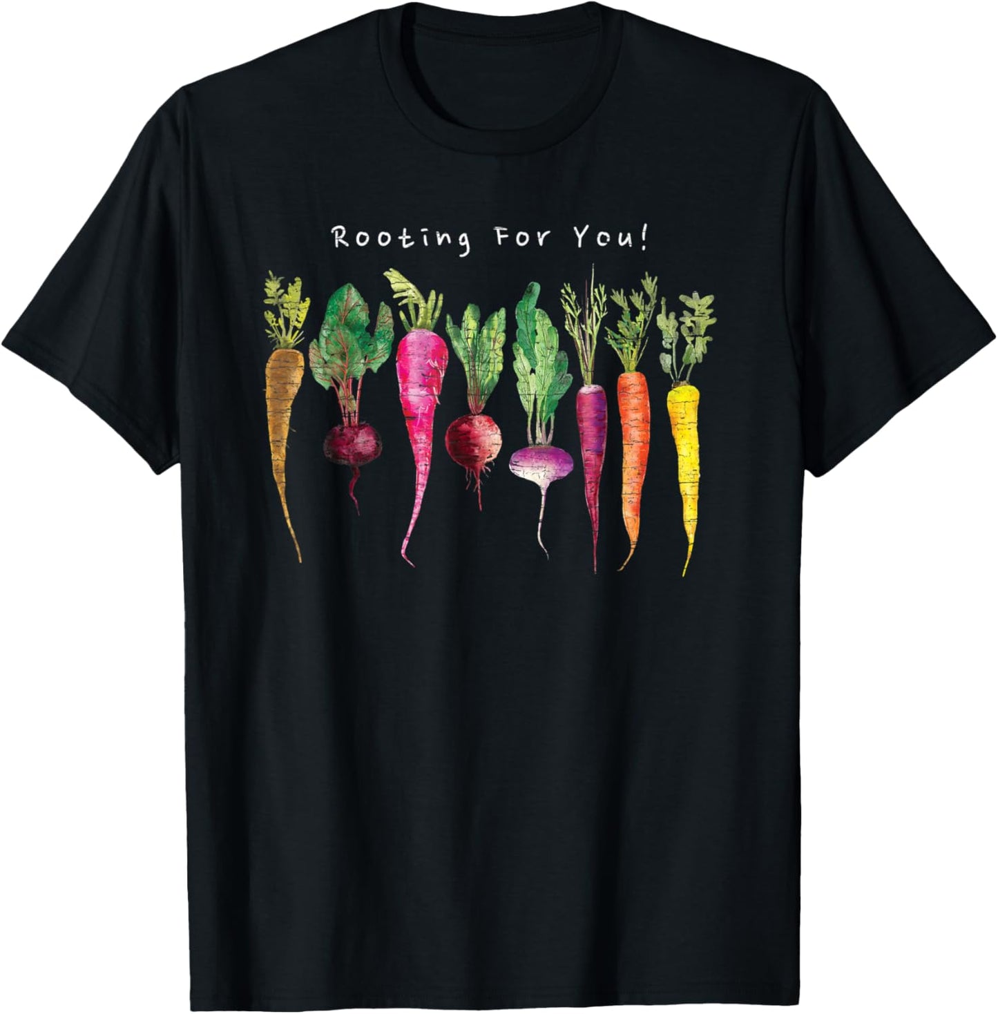 Rooting For You! - Funny Vintage Garden Vegetable T-Shirt - T-Shirt | Black