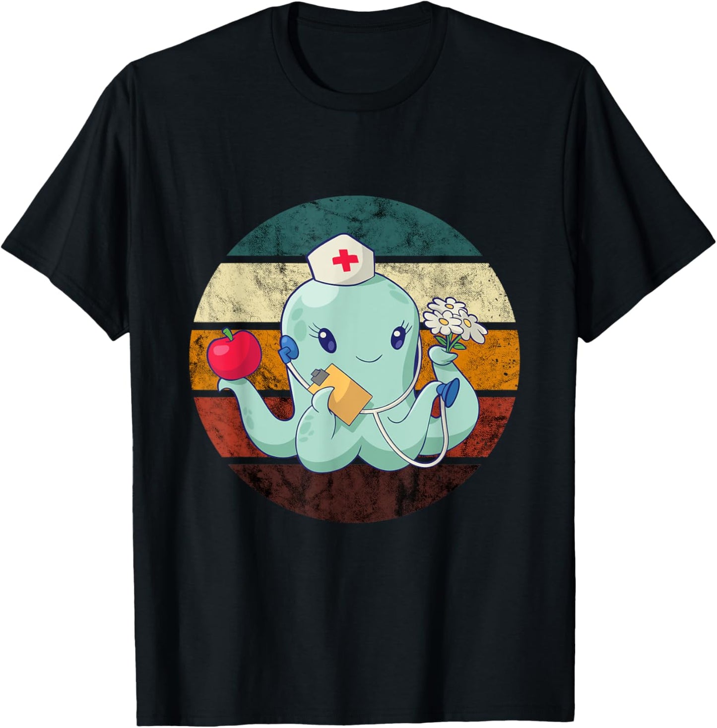 Octopus Doctor Retro Cephalopod Sea Monster Vintage Kraken T-Shirt - T-Shirt | Black