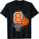 Kids 8th Birthday Boy Basketball Player Basketball 8 Years Old T-Shirt - T-Shirt | Black