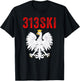 313SKI Detroit Michigan Area Code 313 Polska Polish Pride T-Shirt - T-Shirt | Black