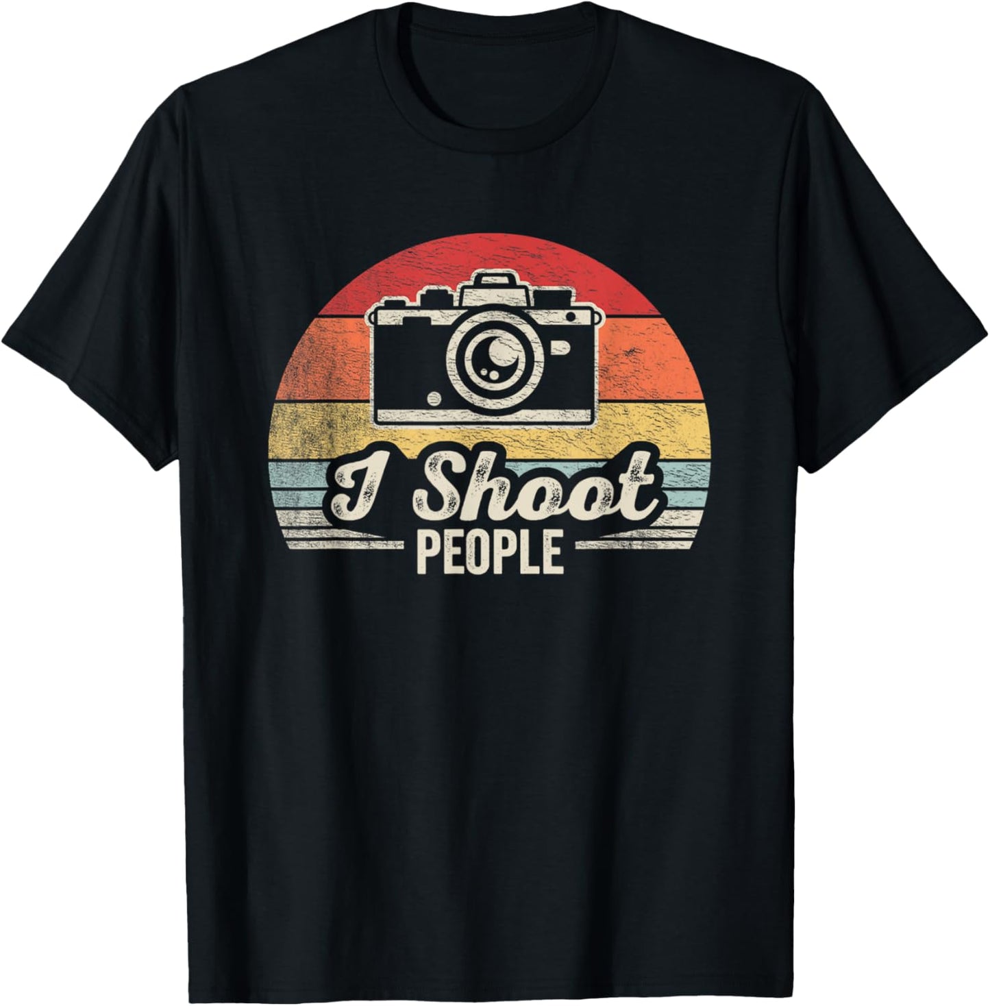 Retro Vintage Funny Photographer Camera Shirt I Shoot People T-Shirt - T-Shirt | Black