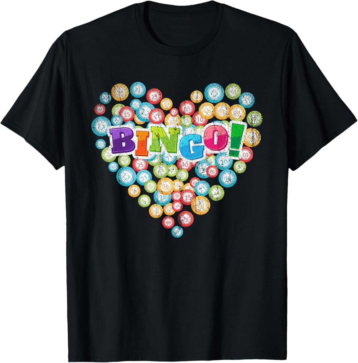 Heart Bingo Player Gambling Lottery Bingo Caller Gift Bingo Small T-Shirt - T-Shirt | Black