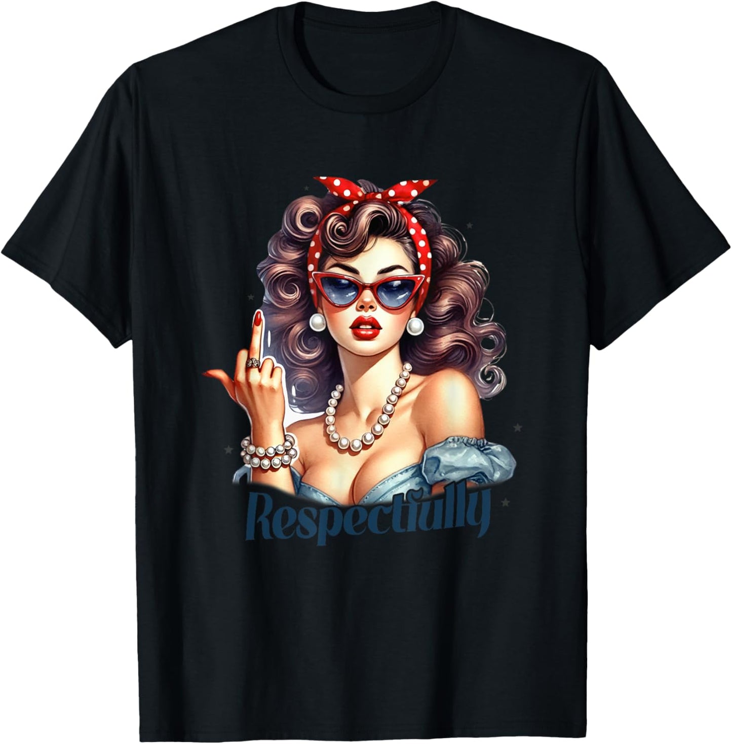 Respectfully Vintage Empowerment Style Pinup T-Shirt - T-Shirt | Black