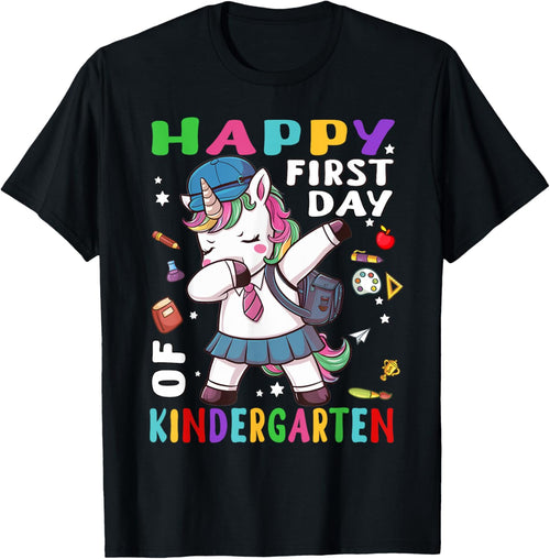 Happy 1st Day of Kindergarten Dabbing Unicorn Back to School