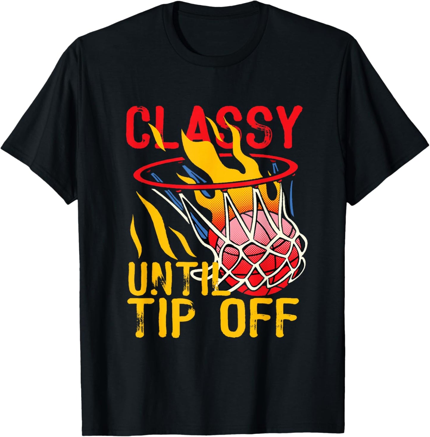 Classy Until Tipoff Sports Design Favorite Basketball Mom T-Shirt - T-Shirt | Black