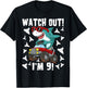 9 Years Old 9th Birthday Shark Boy Girl Monster Truck Gamer T-Shirt - T-Shirt | Black