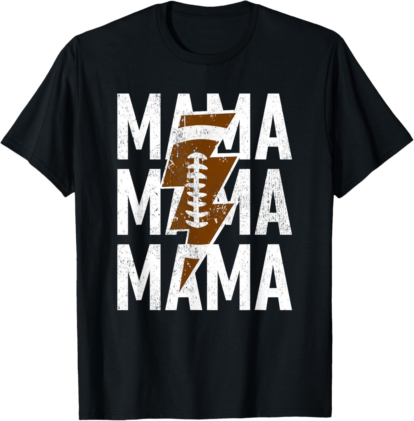 Proud Mama Football Lightning Football Mom Gifts Mothers Day T-Shirt - T-Shirt | Black