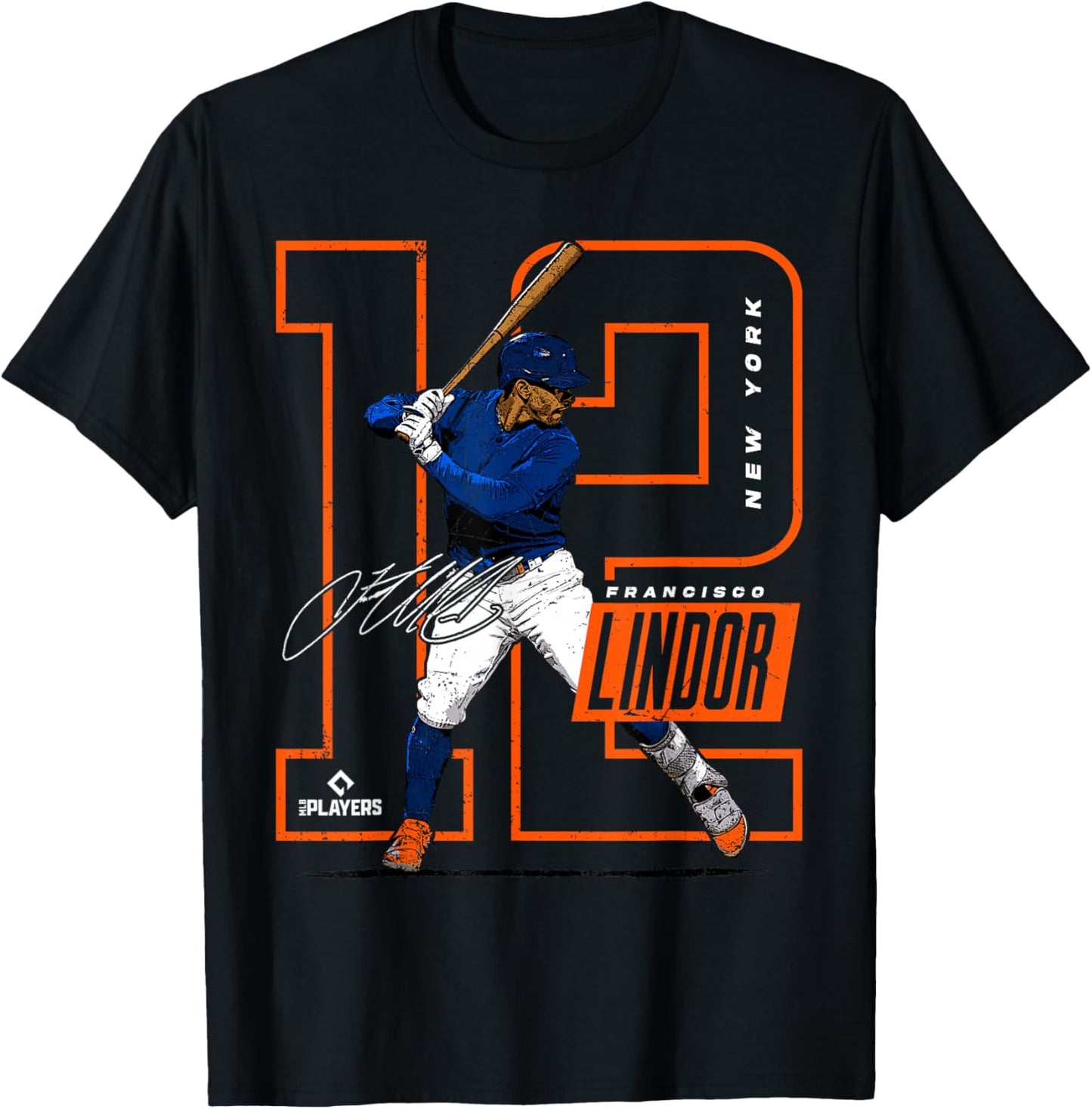 Francisco Lindor | New York Baseball MLB Player | MLBLIN4007 T-Shirt - T-Shirt | Black