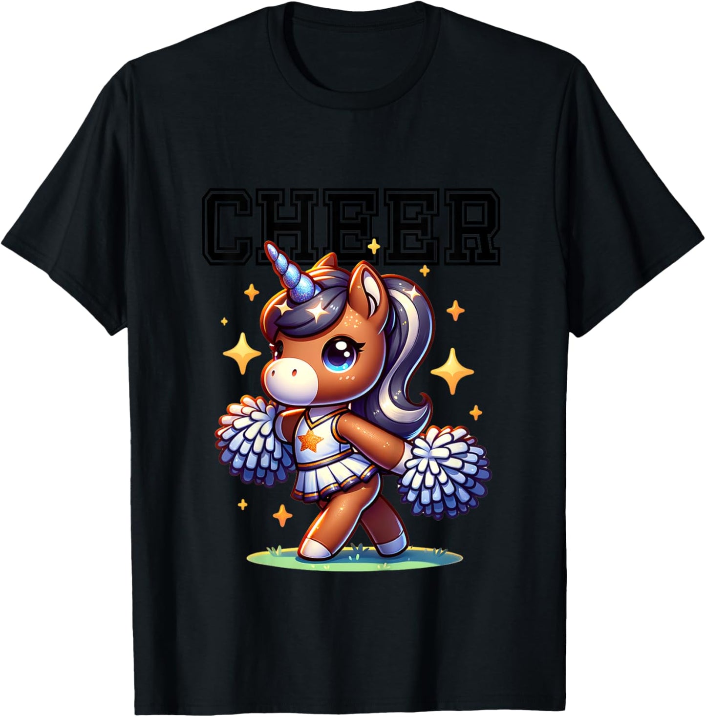 Kids Unicorn Cheer T-Shirt - T-Shirt | Black