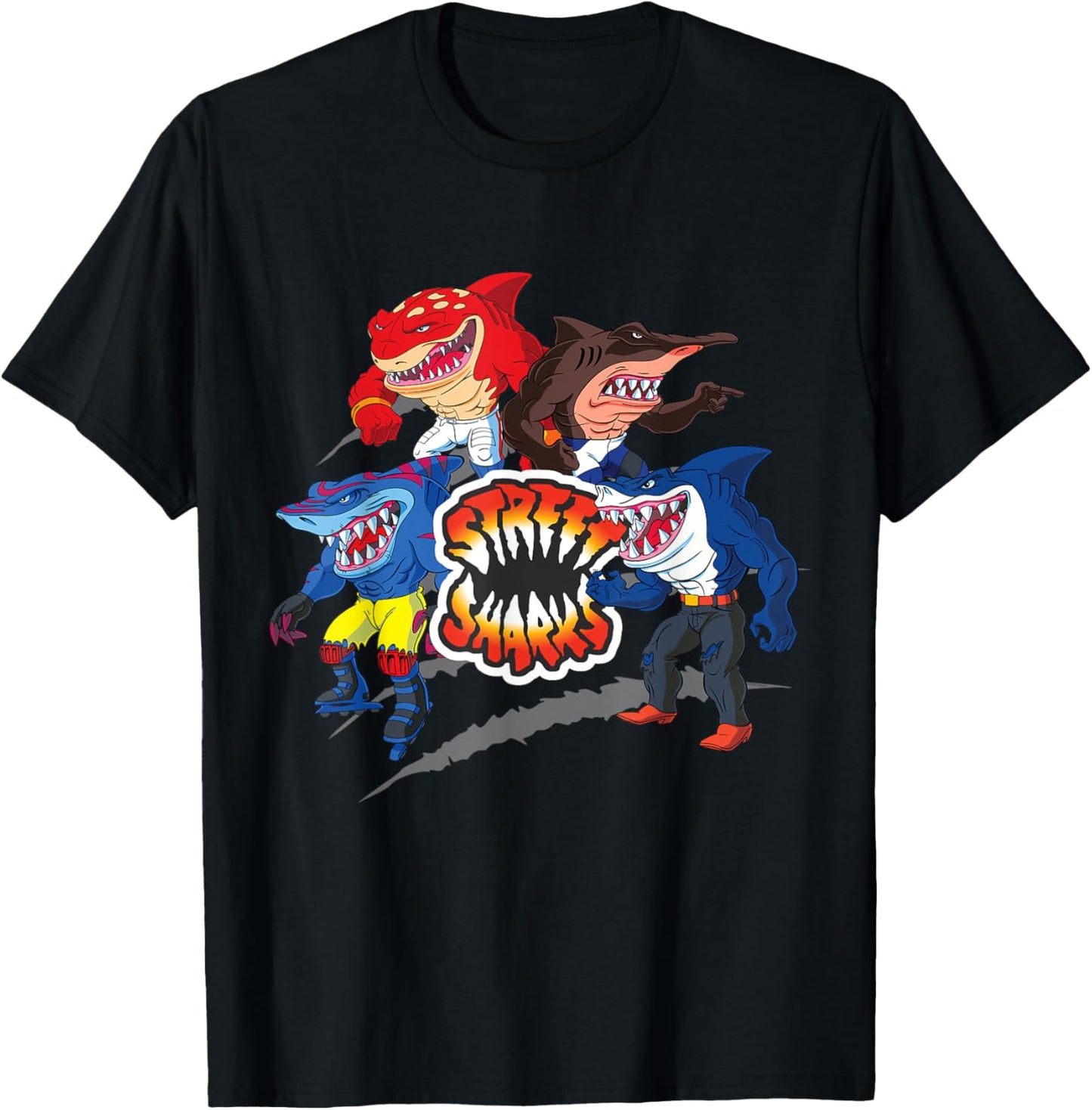 Street Sharks - It's Fin-Kicking Time T-Shirt - T-Shirt | Black