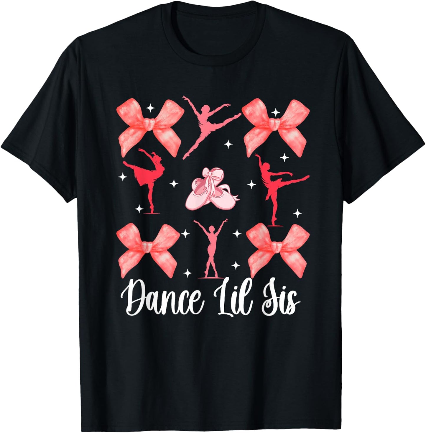 Dance Lil Sis Dance Little Sister Of A Dancer Little Sister T-Shirt - T-Shirt | Black