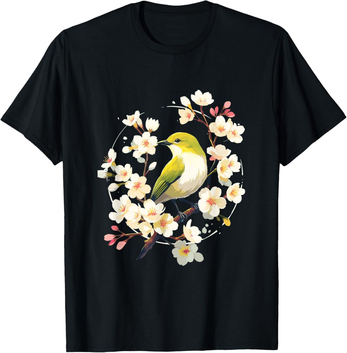 Cherry Blooms & Mejiro Moments: A Spring Affair T-Shirt - T-Shirt | Black