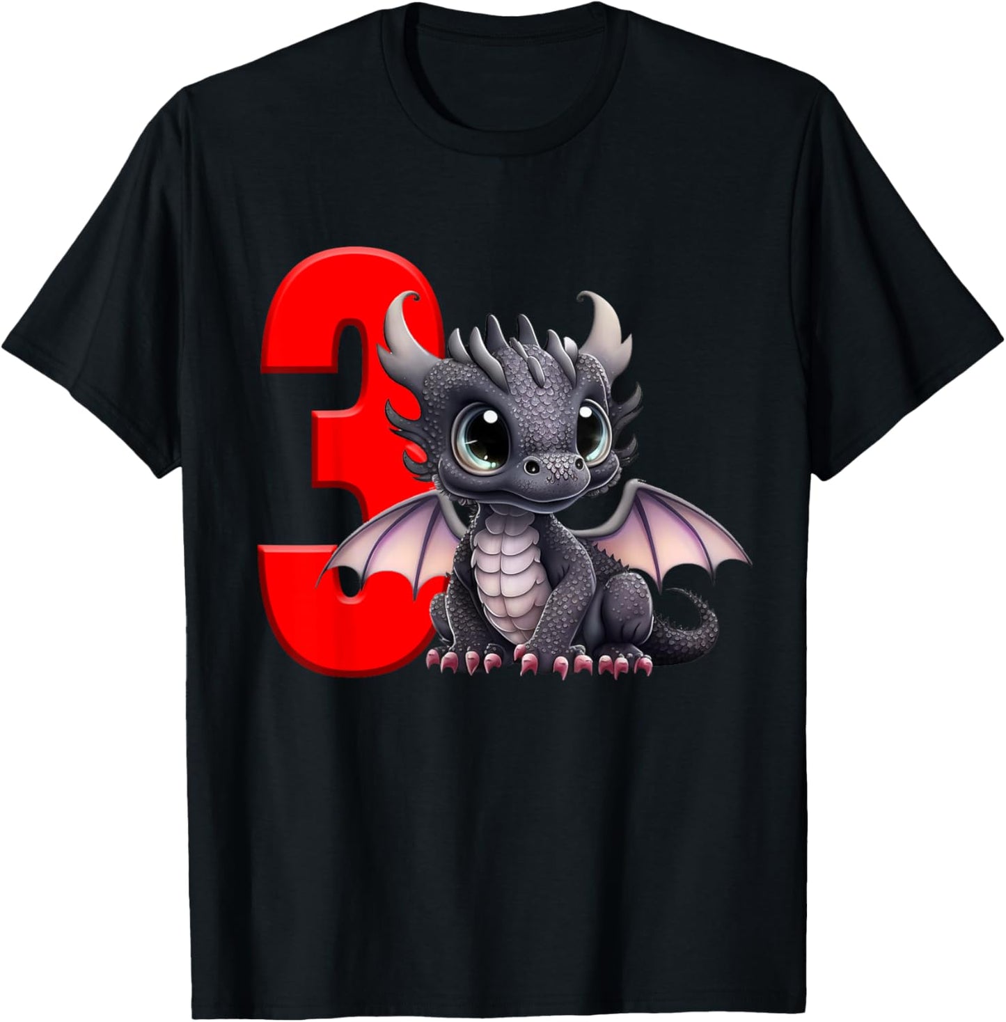 3rd Birthday Shirt Dragon Party Birthday Boy Toddler Three 3 T-Shirt - T-Shirt | Black