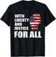 With Liberty And Justice For All USA fist flag T-Shirt - T-Shirt | Black
