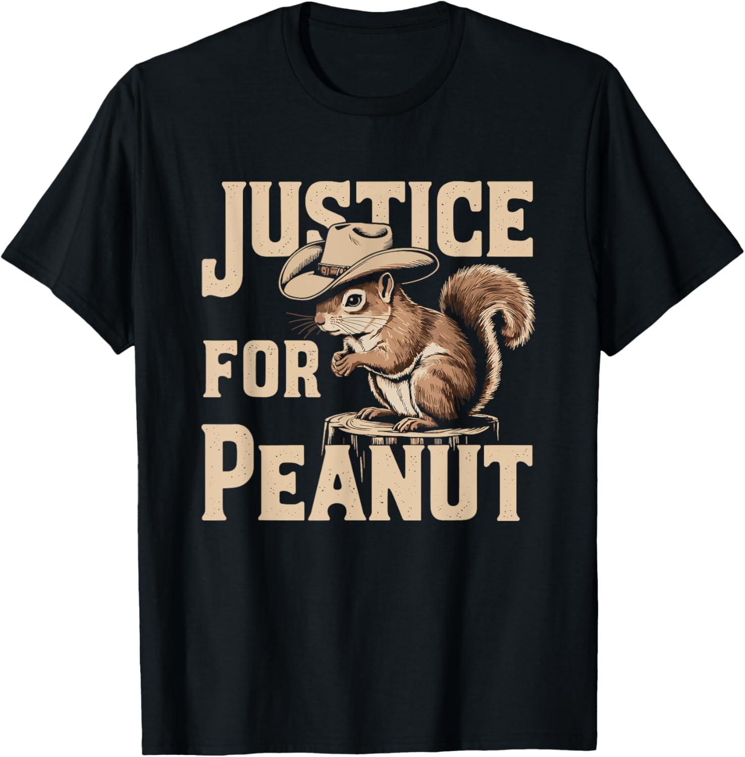 Justice For Peanut The Squirrel T-Shirt - T-Shirt | Black