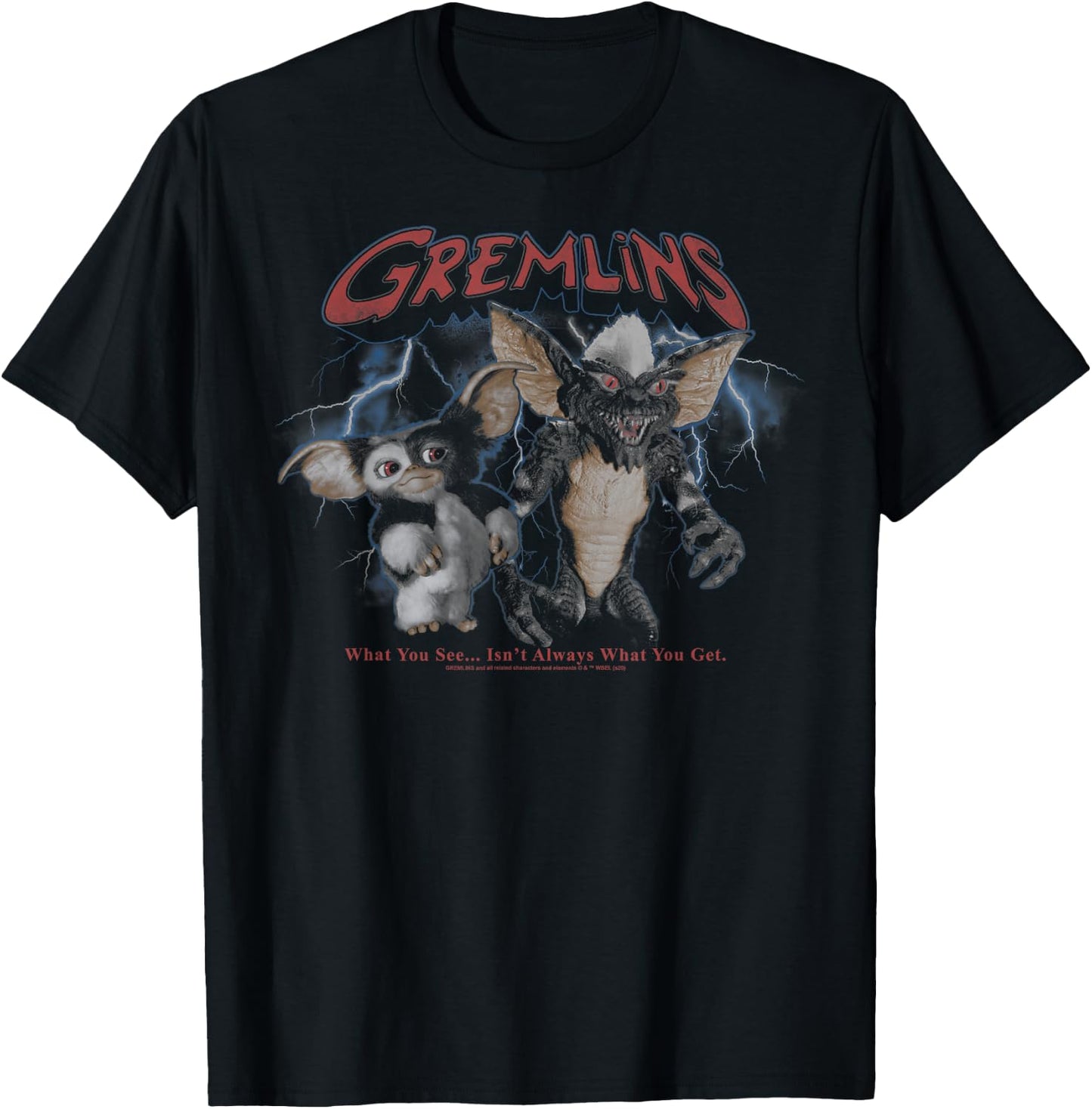 Gremlins Lightning Storm Portrait T-Shirt - T-Shirt | Black