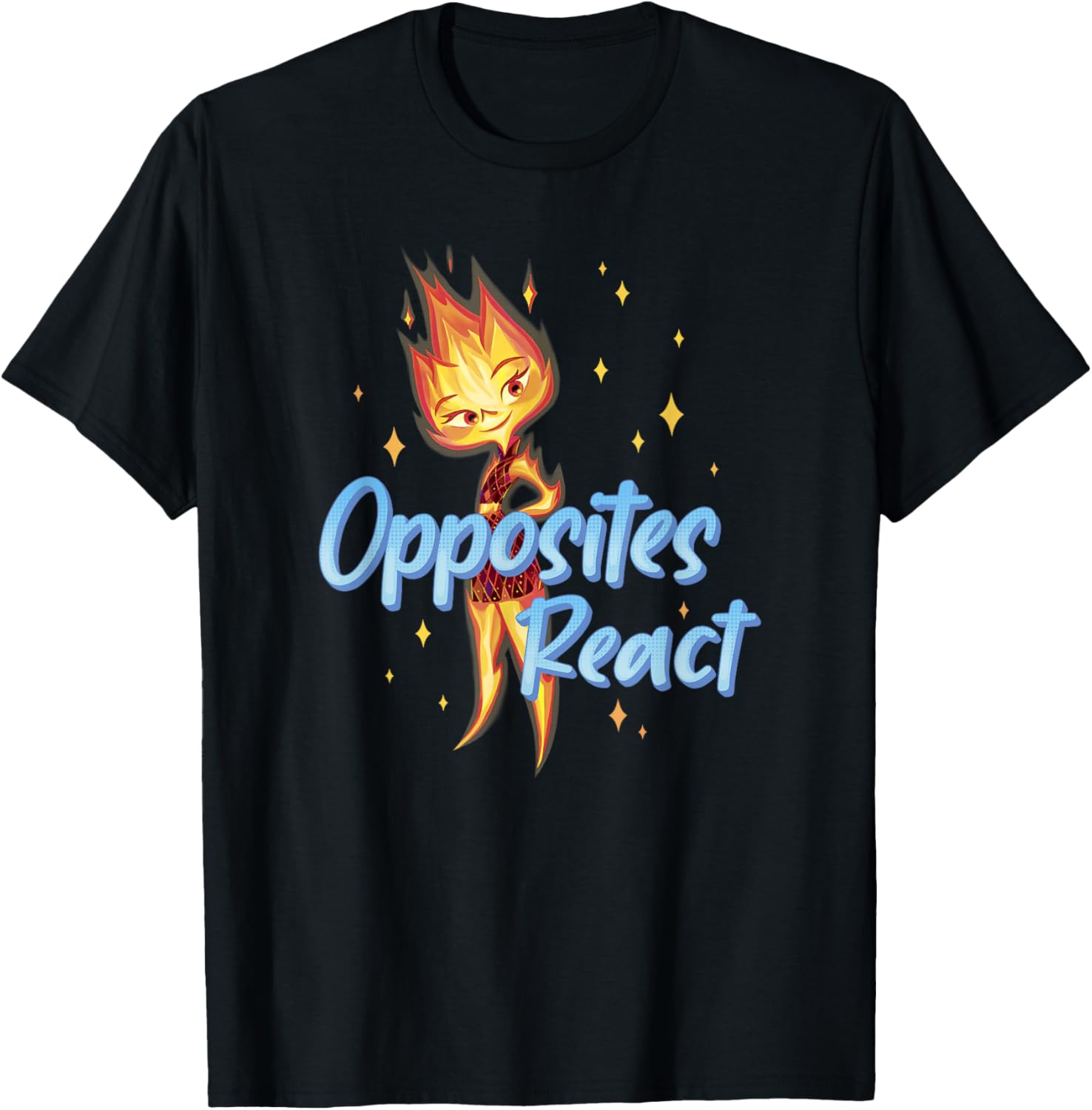 Disney Pixar Elemental Opposites React Ember Poster T-Shirt - T-Shirt | Black