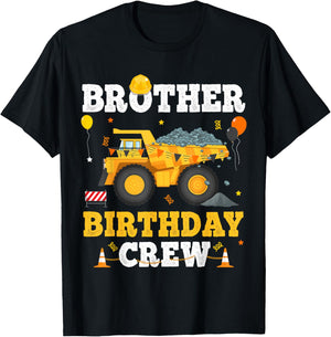 Brother Birthday Construction Crew Matching Dump Truck Bro T-Shirt - T-Shirt | Black