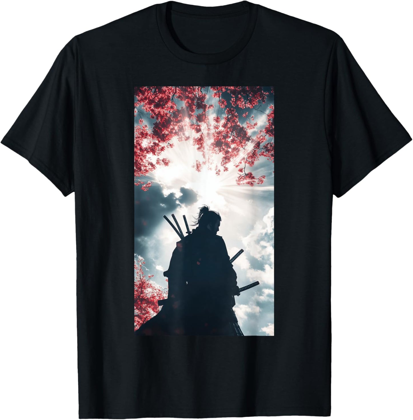 Samurai Silhouette Warrior Ninja Katana T-Shirt - T-Shirt | Black