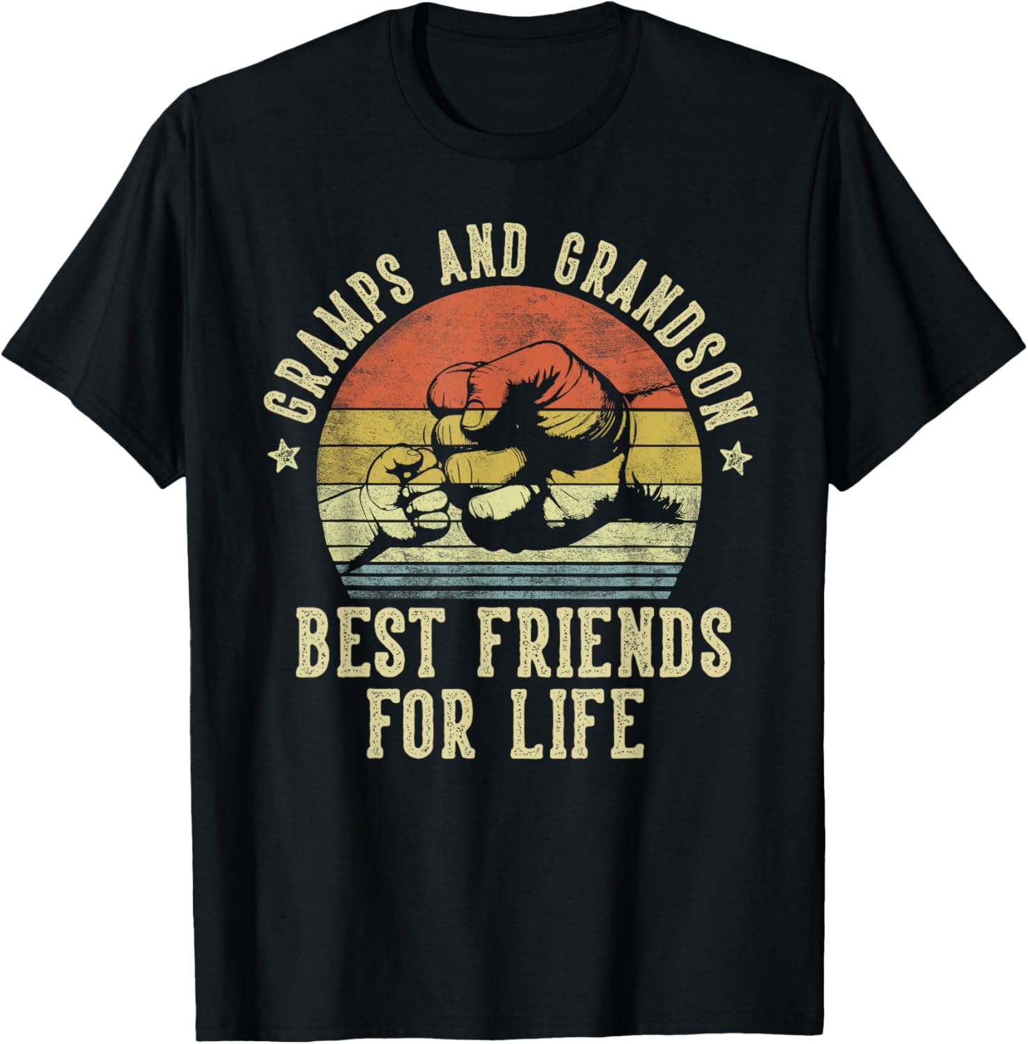 Gramps and Grandson Best Friends for Life Funny Gramps T-Shirt - T-Shirt | Black