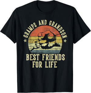 Gramps and Grandson Best Friends for Life Funny Gramps T-Shirt - T-Shirt | Black