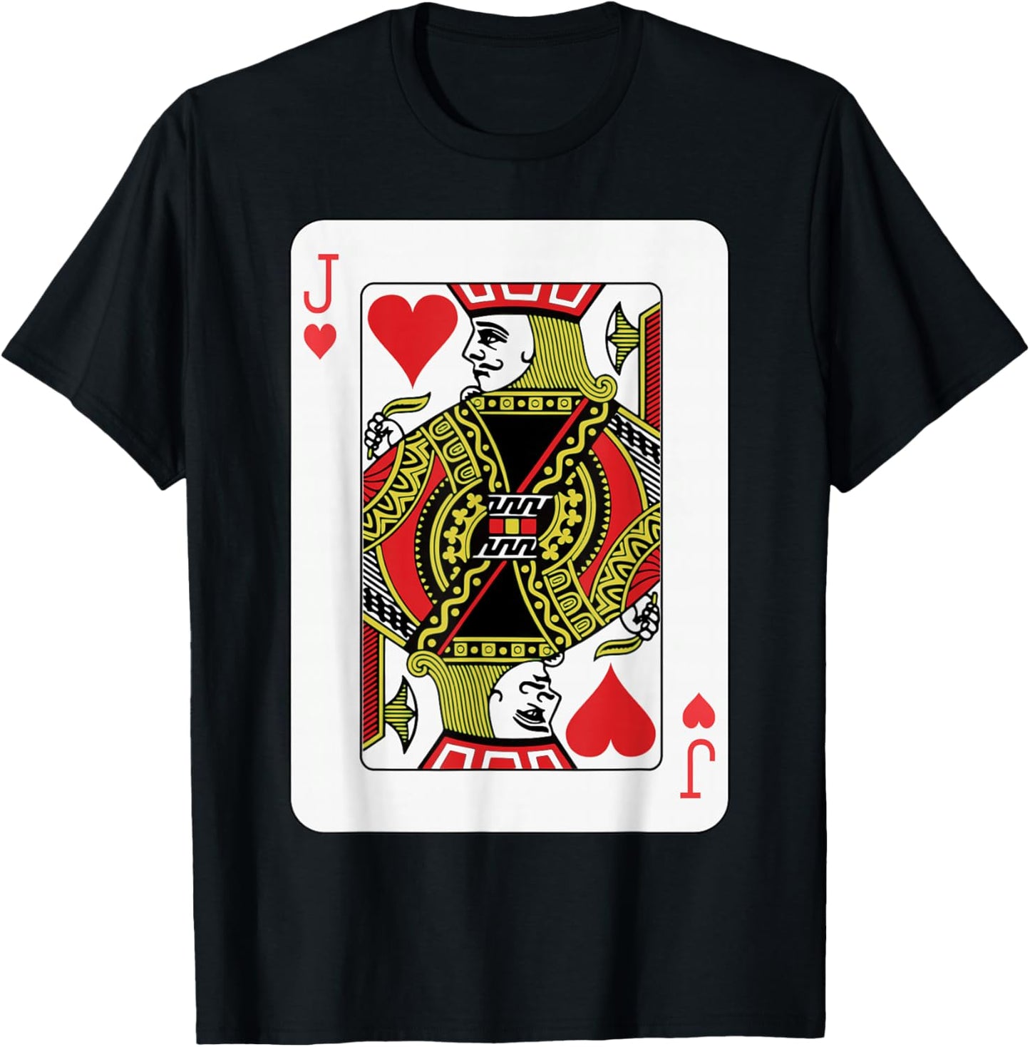 Jack of Hearts Playing Card Poker T-Shirt - T-Shirt | Black