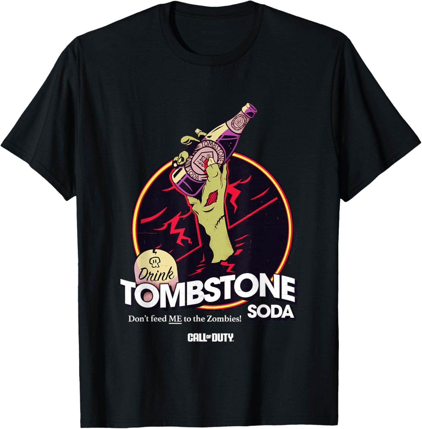 Call Of Duty Zombies Drink Tombstone Soda Vintage , Red, S T-Shirt - T-Shirt | Black