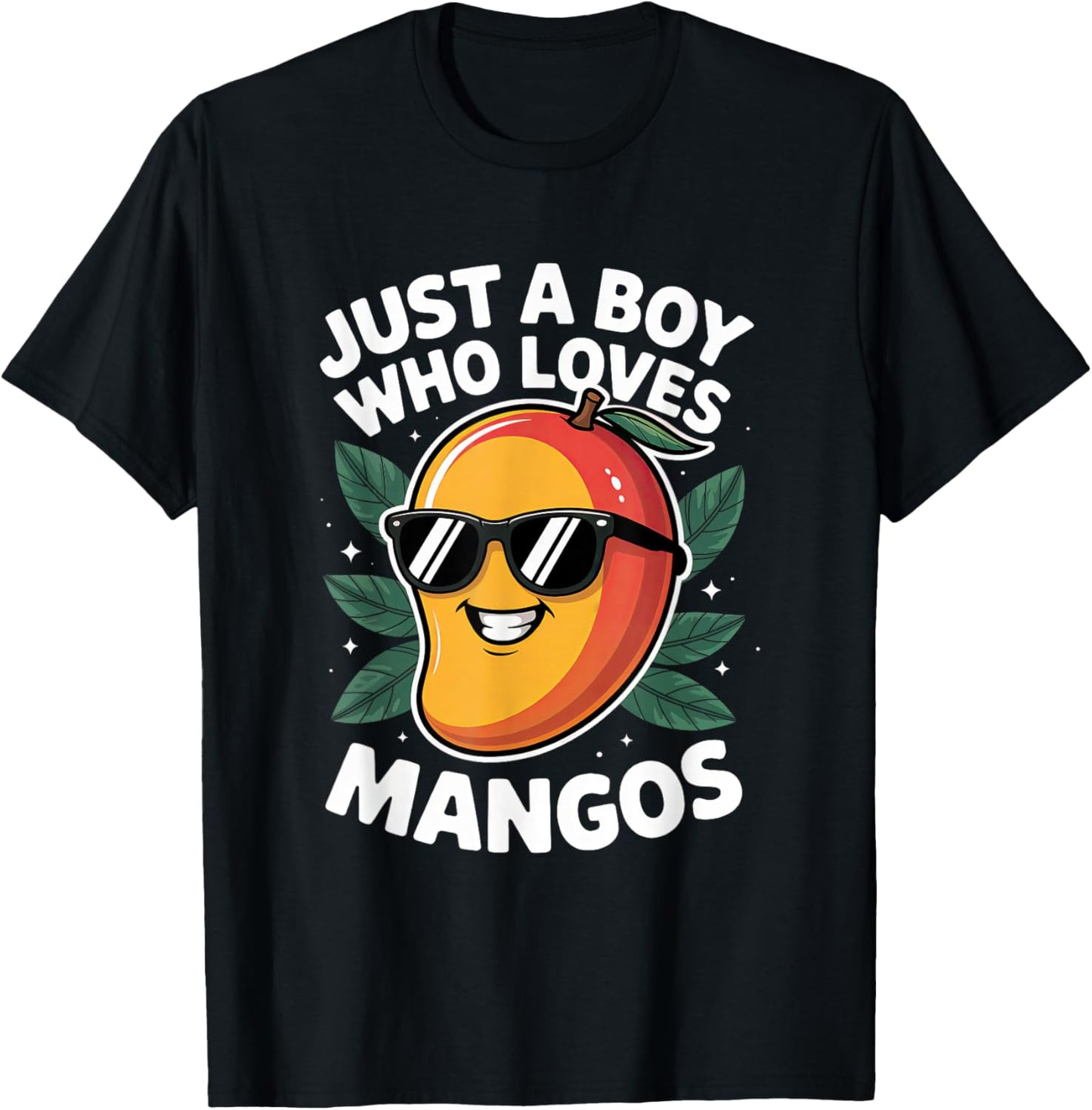 Just a Boy Who Loves Mangos Mango Fruit Men Boys Kds Teens T-Shirt - T-Shirt | Black
