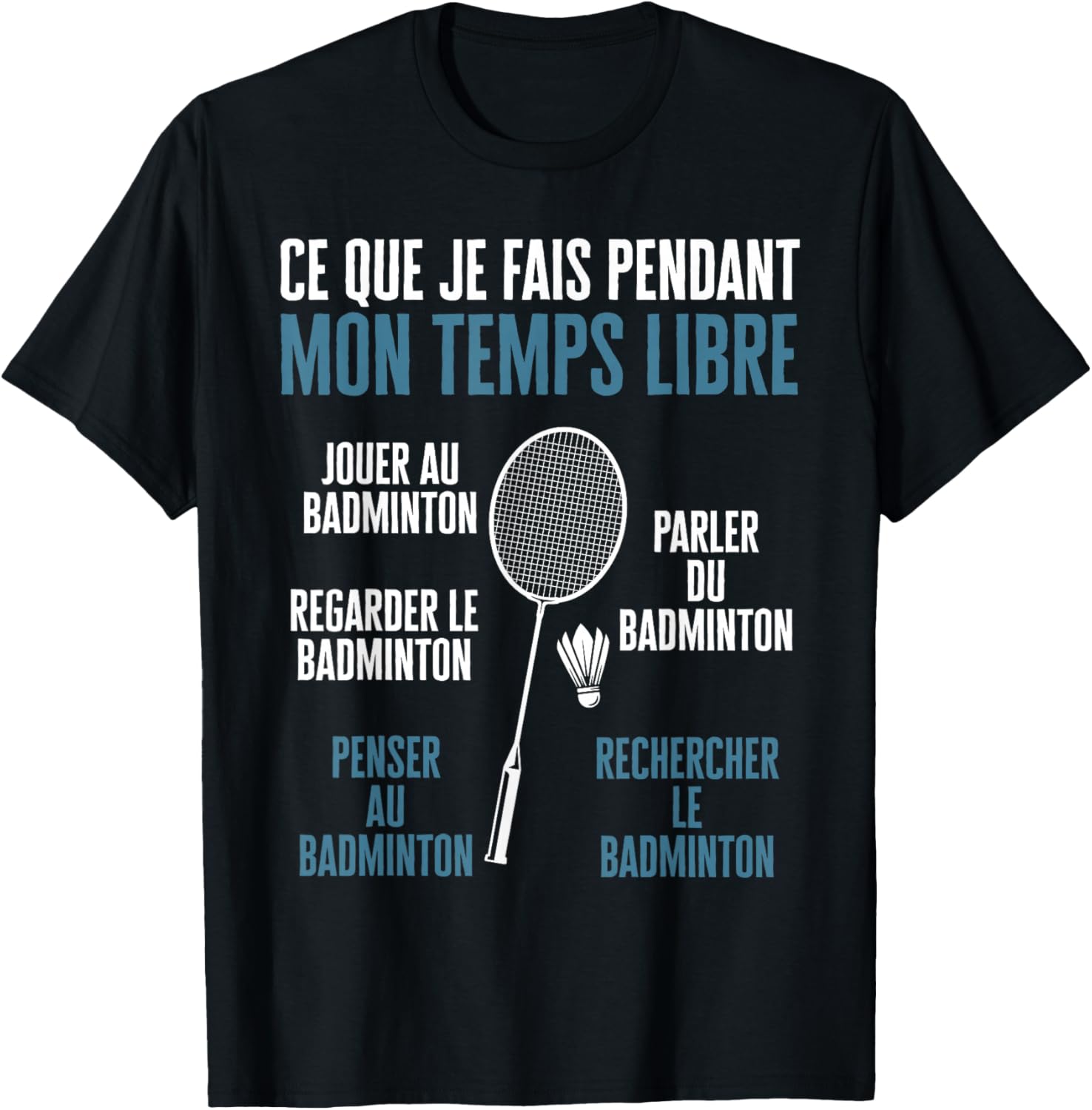Boys Funny Play Badminton Watch The Badminton , Black, S T-Shirt - T-Shirt | Black