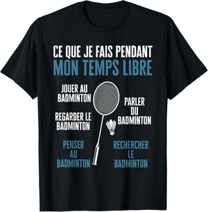 Boys Funny Play Badminton Watch The Badminton , Black, S T-Shirt - T-Shirt | Black