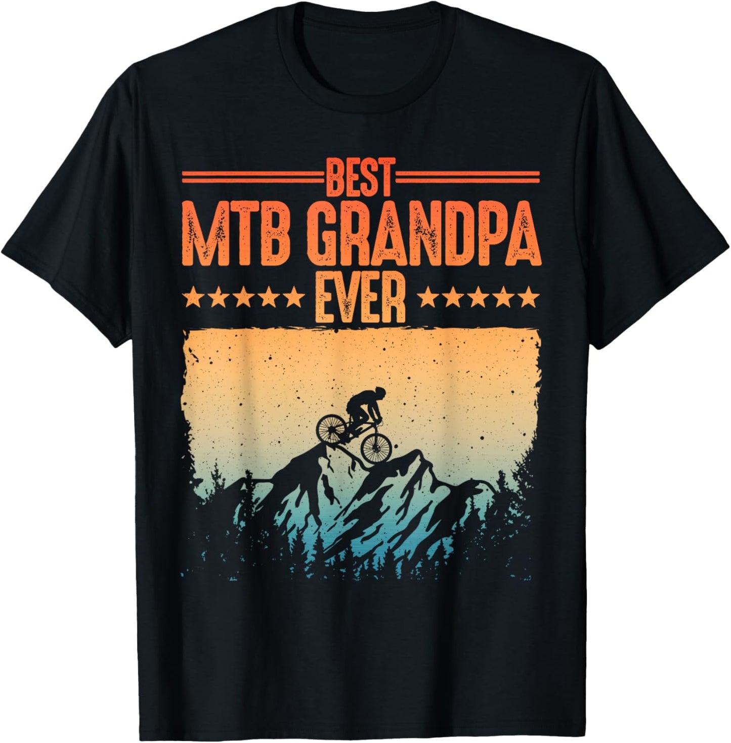 Funny Mountain Bike Design Vintage Biker Grandpa T-Shirt - T-Shirt | Black