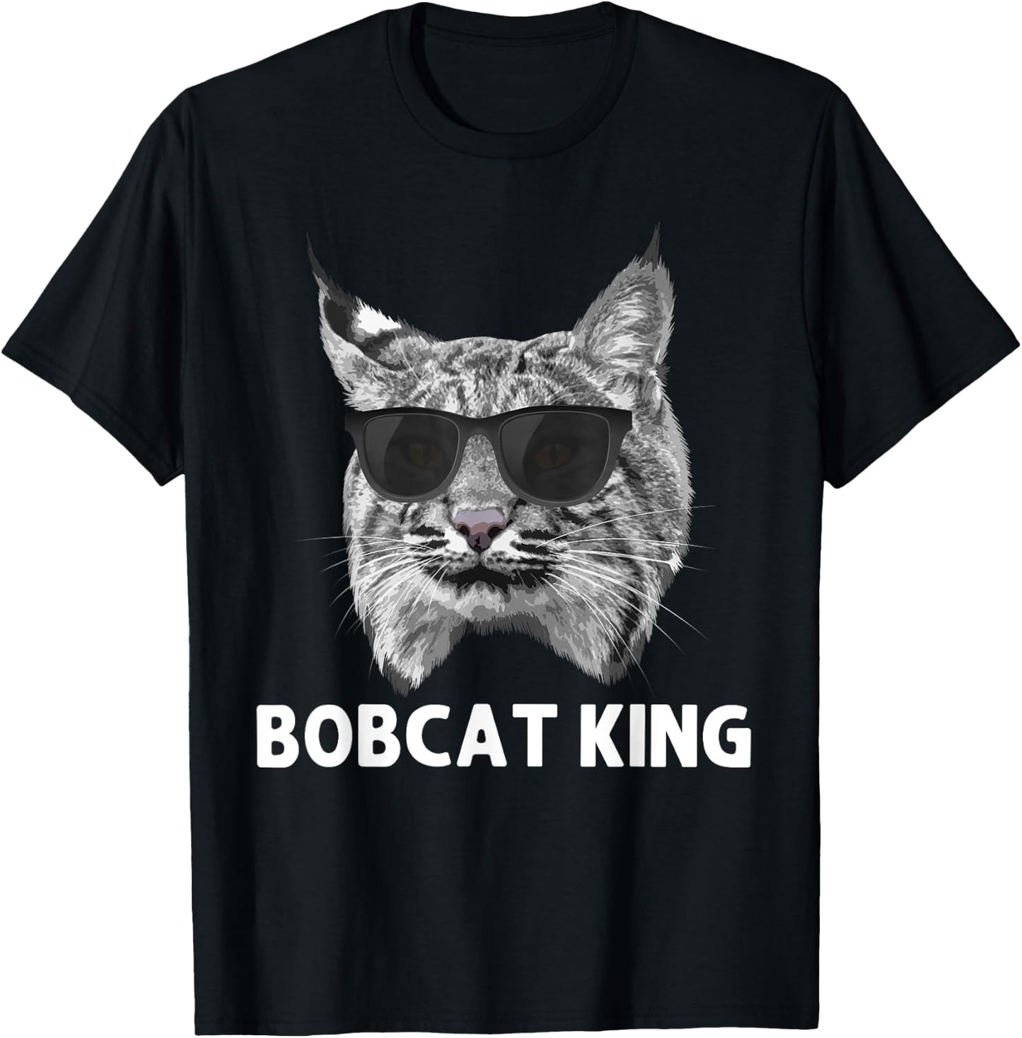 Cool Bobcat Art Dad Father Animal Bobcat Lover T-Shirt - T-Shirt | Black
