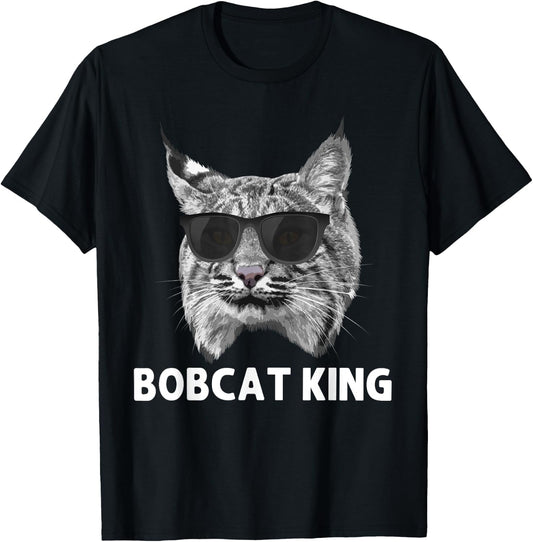 Cool Bobcat Art Dad Father Animal Bobcat Lover T-Shirt - T-Shirt | Black