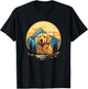 Retro Golden Retriever Men Women Kids T-Shirt - T-Shirt | Black