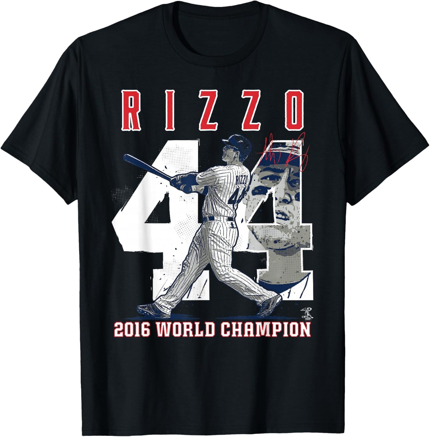 Anthony Rizzo Player Number (2016 World Champion) T-Shirt - T-Shirt | Black