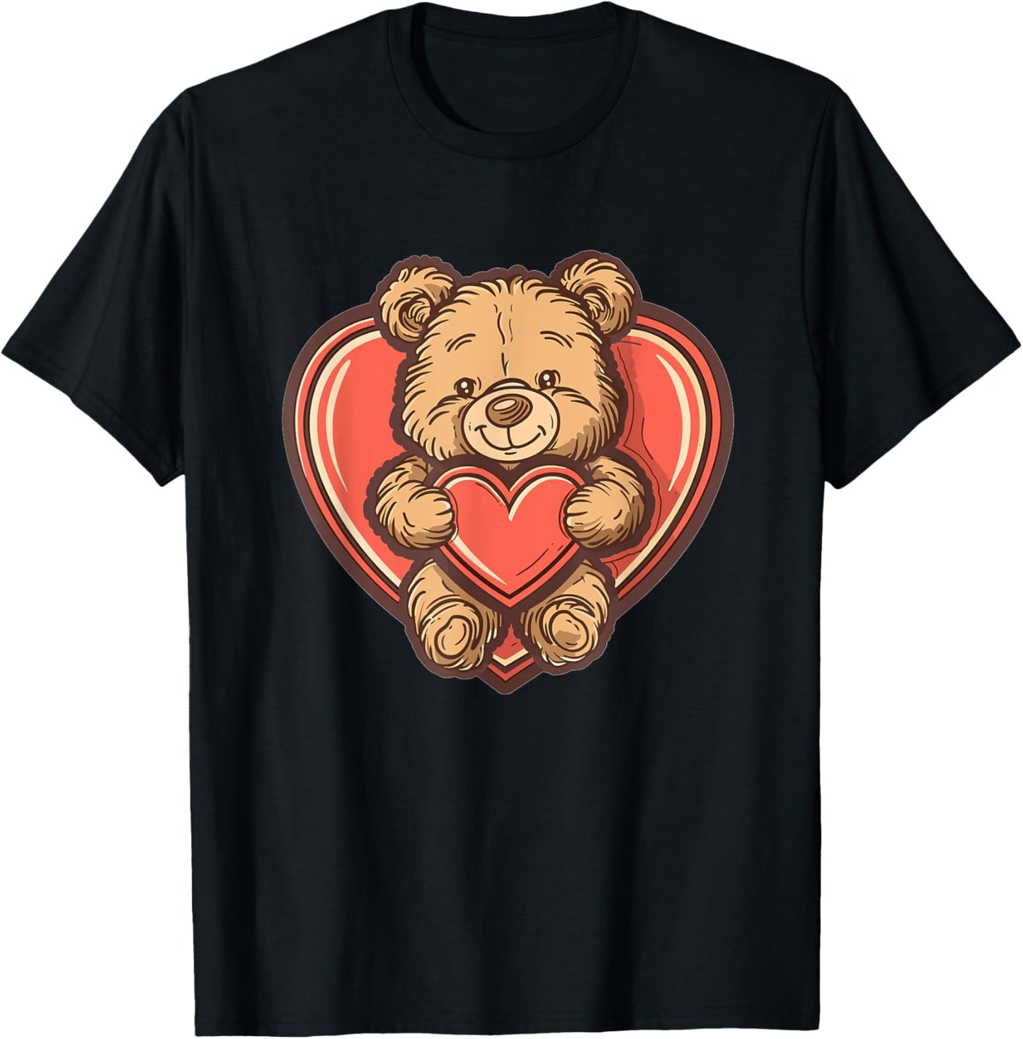 Cartoon Teddy I Cute Teddy Bear T-Shirt - T-Shirt | Black