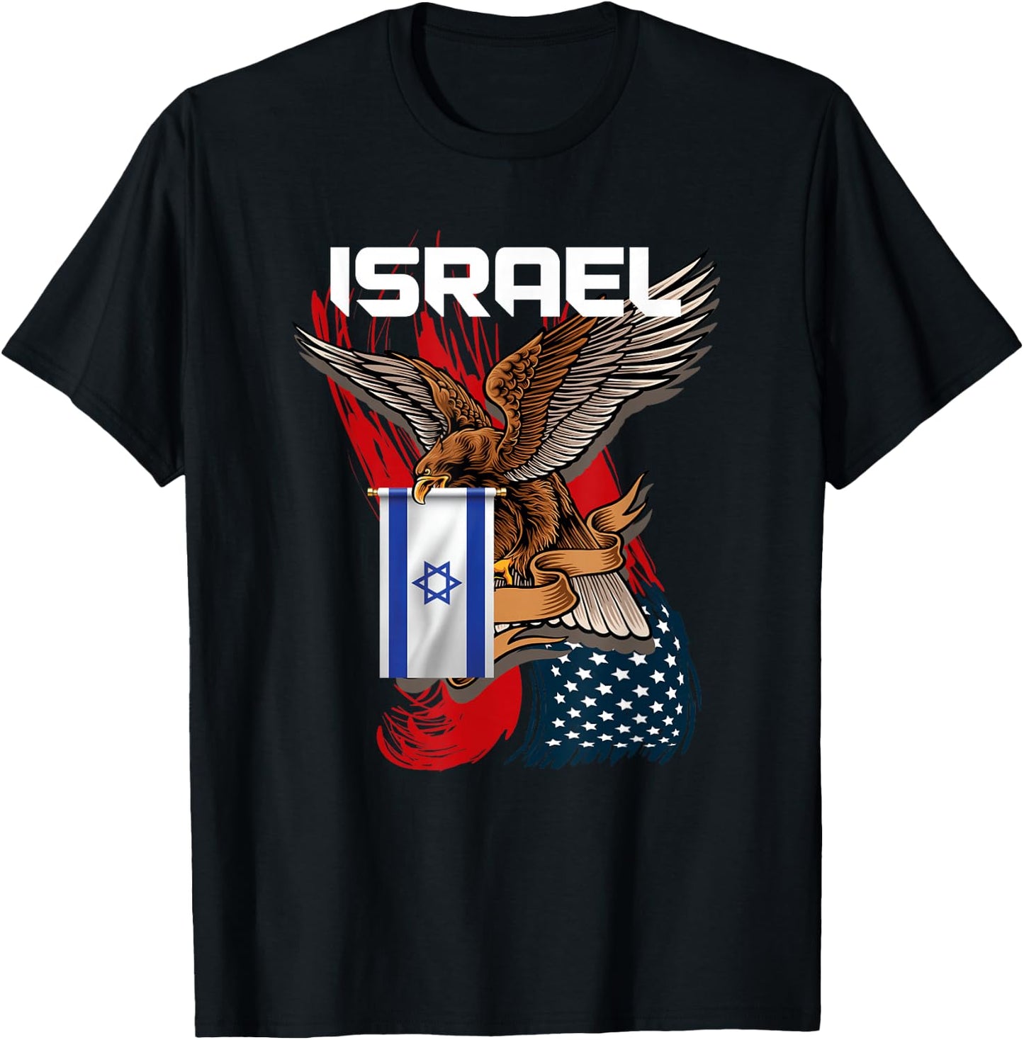 Israeli Eagle Star of David Gift USA Israel T-Shirt - T-Shirt | Black